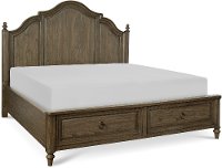 Traditional Dark Elm Queen Storage Bed - Brookhaven