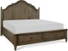Clearance Traditional Dark Elm King Storage Bed - Brookhaven