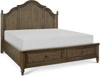 Traditional Dark Elm King Storage Bed - Brookhaven