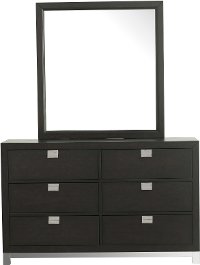 Modern Charcoal Gray Mirror - Metro