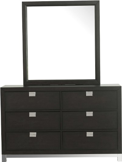 Modern Charcoal Gray Mirror - Metro