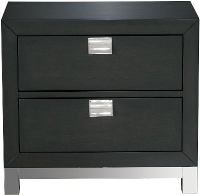 Modern Charcoal Gray Nightstand - Metro