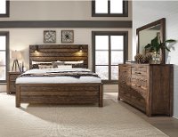 Reclaimed Modern Brown 4 Piece Queen Bedroom Set - Dakota