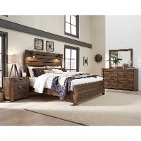 Reclaimed Modern Brown 4 Piece Queen Bedroom Set - Dakota-3
