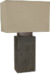 Cement Indoor-Outdoor Table Lamp with Rectangular Shade