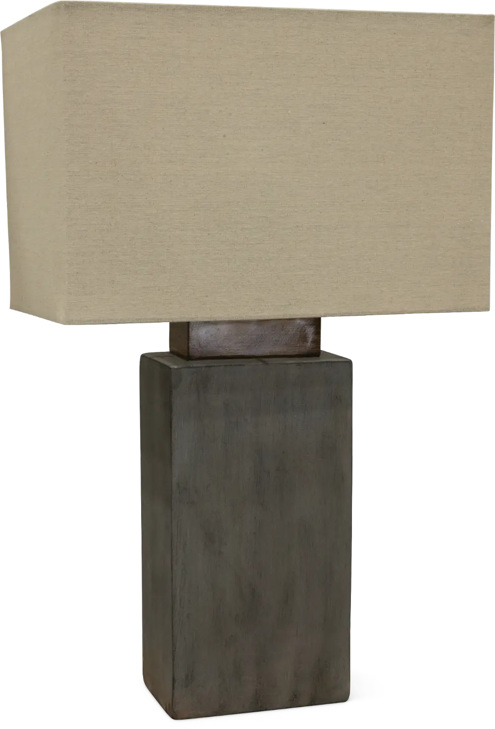 Cement Indoor-Outdoor Table Lamp with Rectangular Shade-1