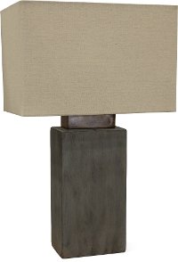 Cement Indoor-Outdoor Table Lamp with Rectangular Shade