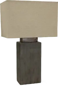 Cement Indoor-Outdoor Table Lamp with Rectangular Shade