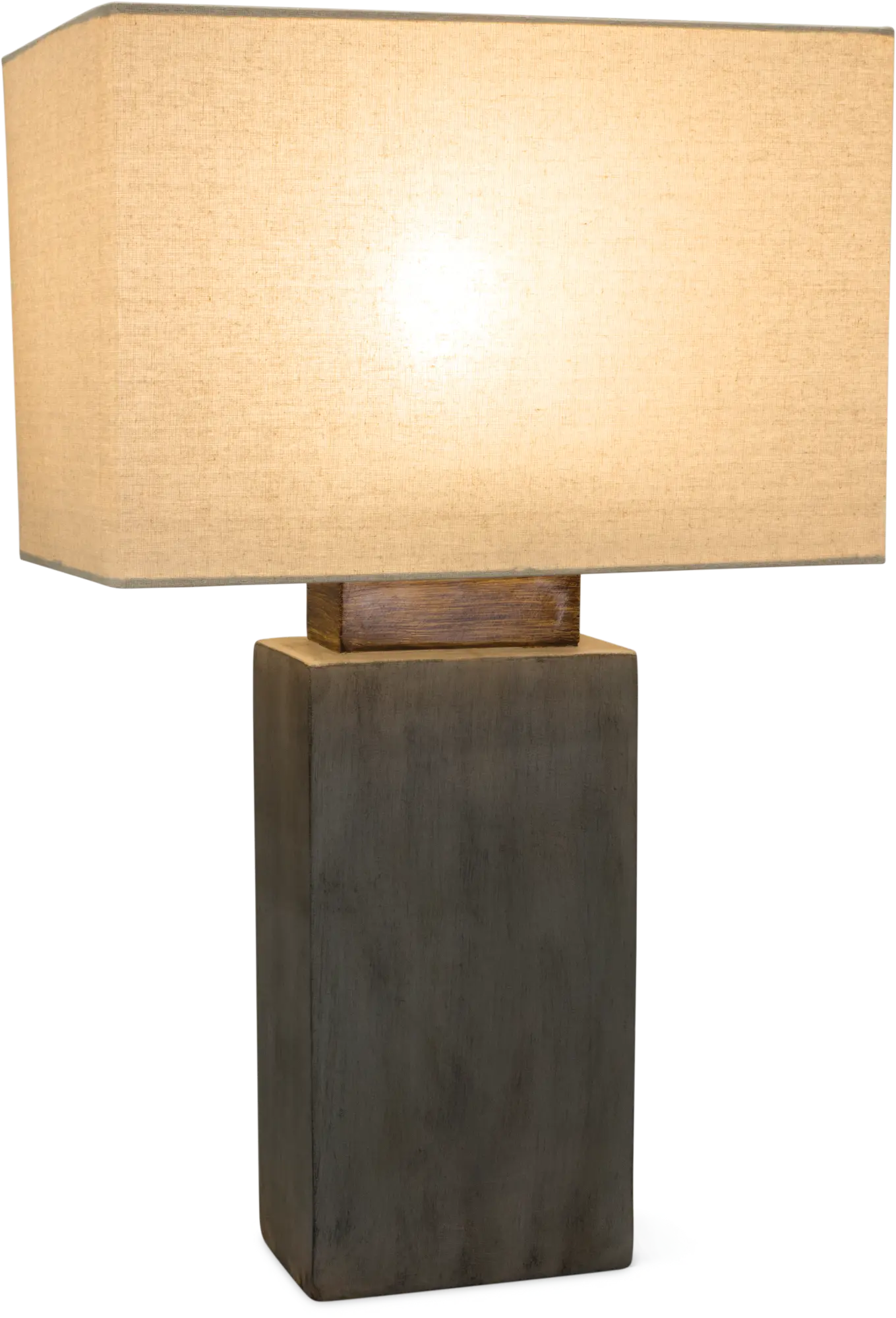 Cement Indoor-Outdoor Table Lamp with Rectangular Shade-2