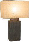 Cement Indoor-Outdoor Table Lamp with Rectangular Shade-2
