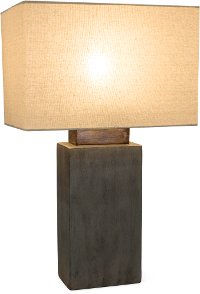 Cement Indoor-Outdoor Table Lamp with Rectangular Shade-2