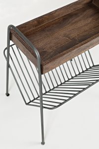 Magazine Rack / Chair Side Table with Solid Mango Tray - Global Archive-3