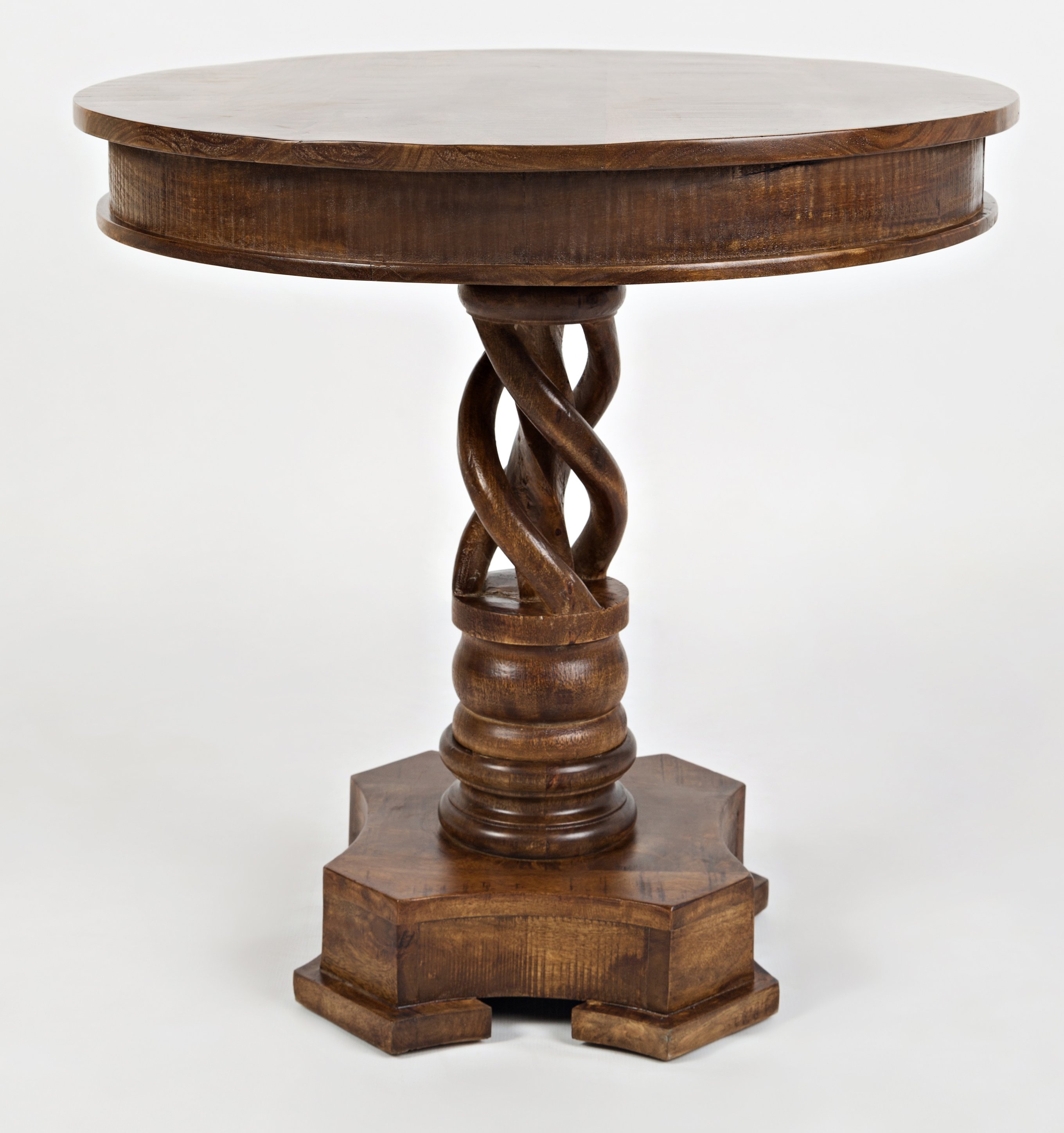 Solid Mango Hand Carved Pedestal Table - Global Archive-1