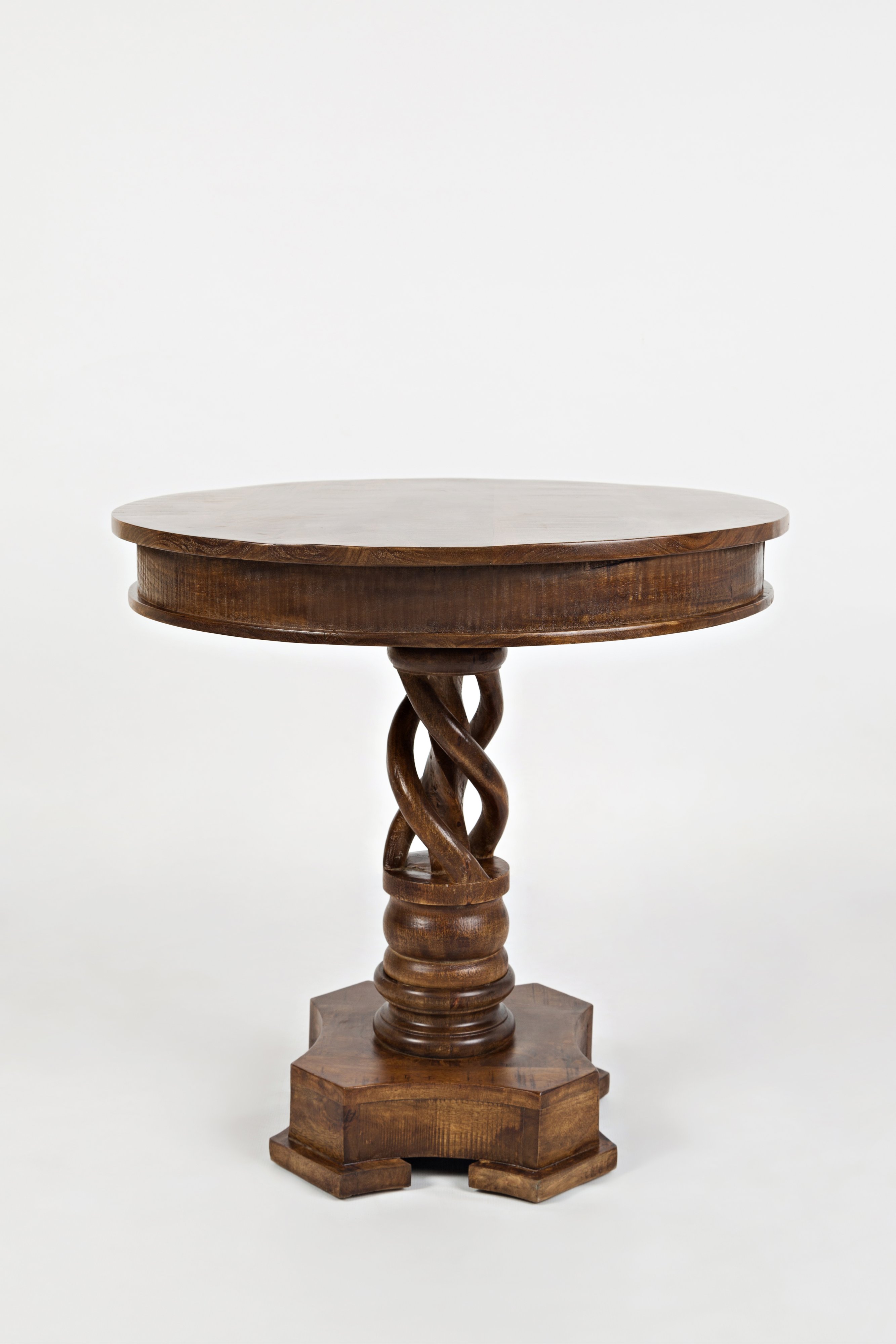 Solid Mango Hand Carved Pedestal Table - Global Archive-4