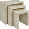 Basket Weave Nesting Tables with Hand Laid Seashells - Global Archive
