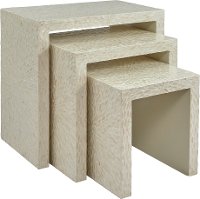 Basket Weave Nesting Tables with Hand Laid Seashells