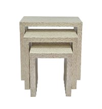 Basket Weave Nesting Tables with Hand Laid Seashells-2