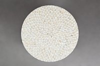 Round Hand Laid Seashell Accent Table - Global Archive-4