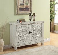 Galina Cream Wood Cabinet with 2 Carved Doors-2