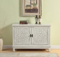 Galina Cream Wood Cabinet with 2 Carved Doors-4