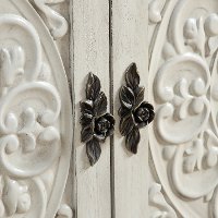 Galina Cream Wood Cabinet with 2 Carved Doors-6