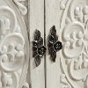 Galina White Wood Cabinet with 2 Carved Doors-6