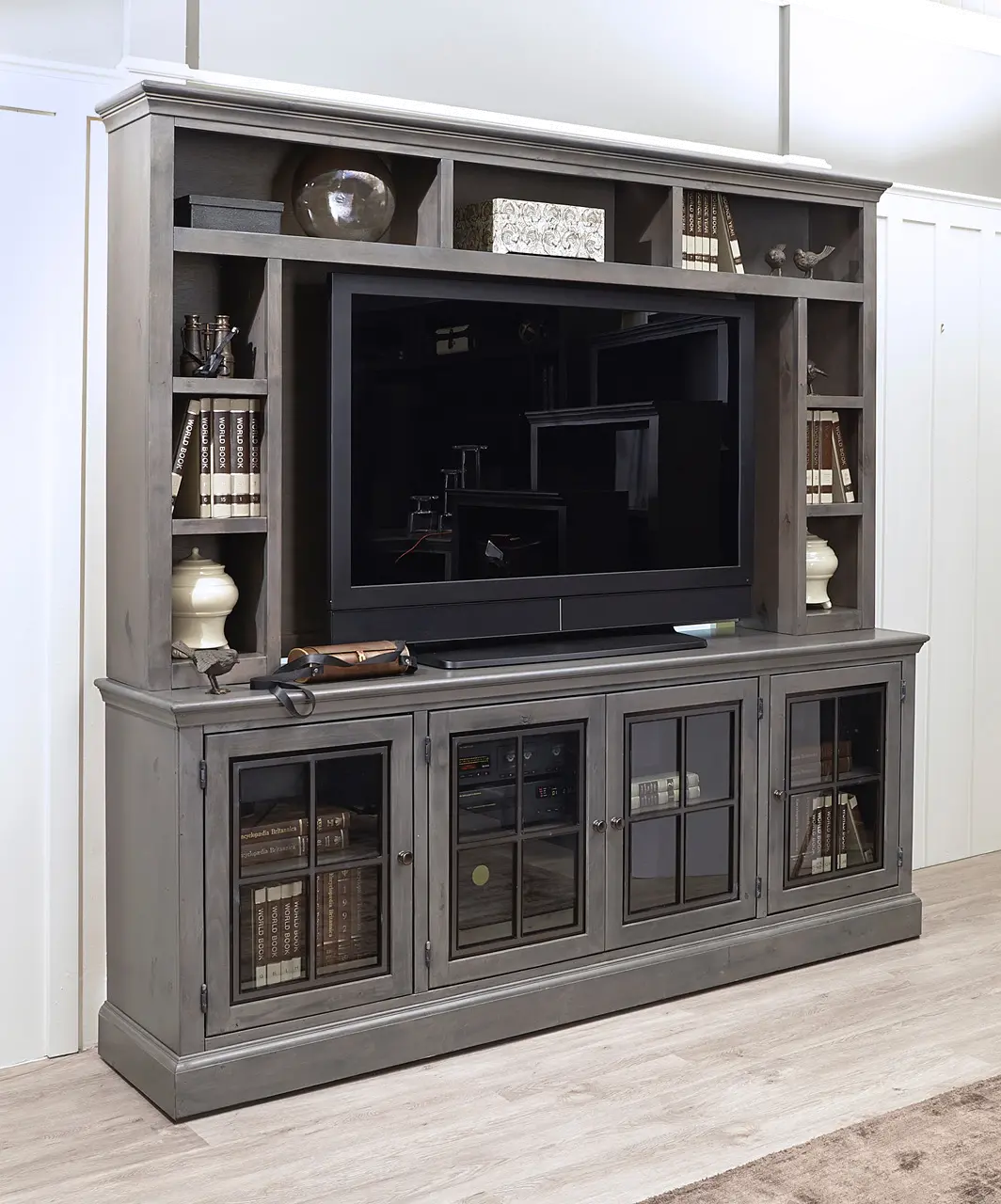 Rustic Gray 2 Piece Modern Entertainment Center - Churchill-1