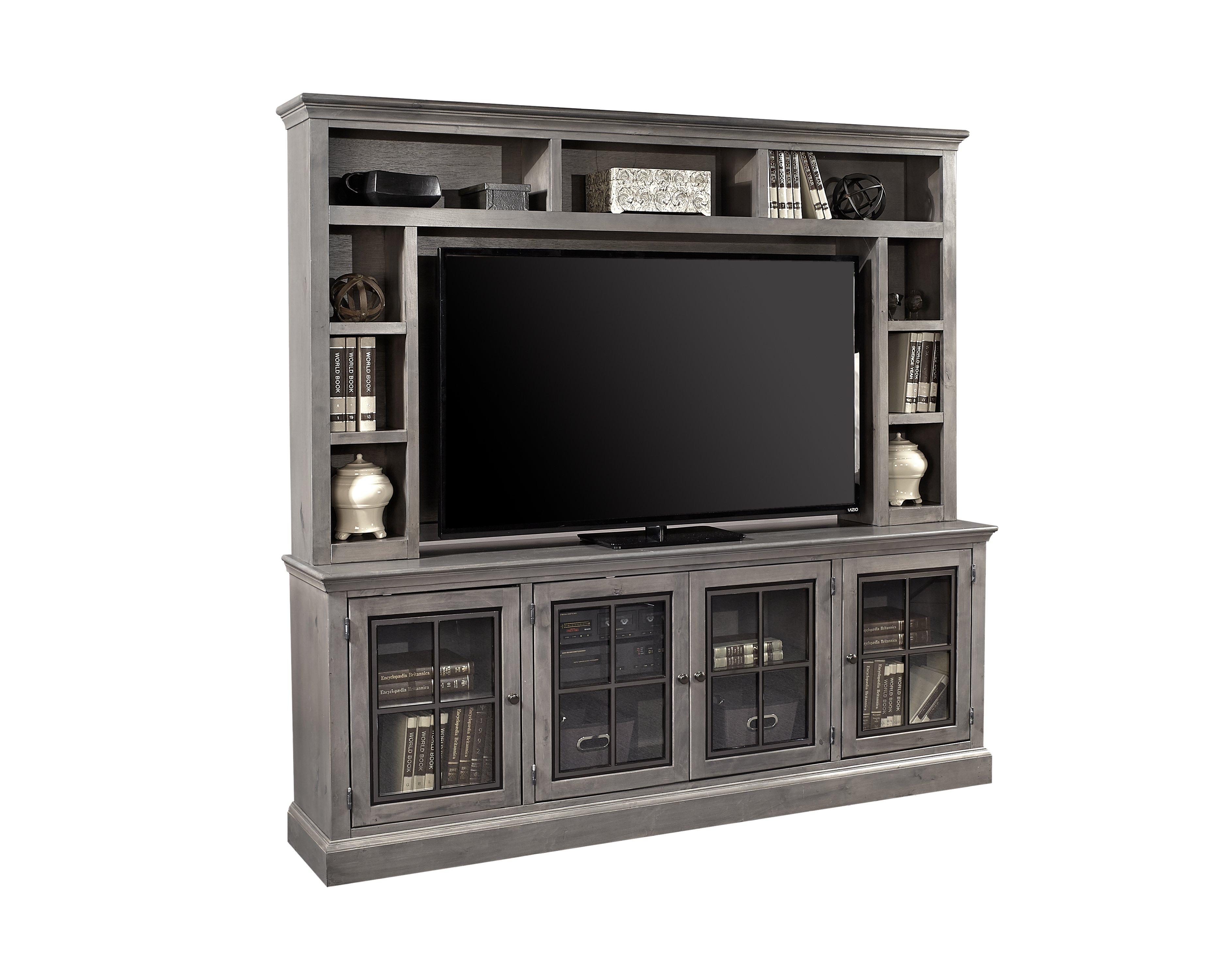 Rustic Gray 2 Piece Modern Entertainment Center - Churchill-2
