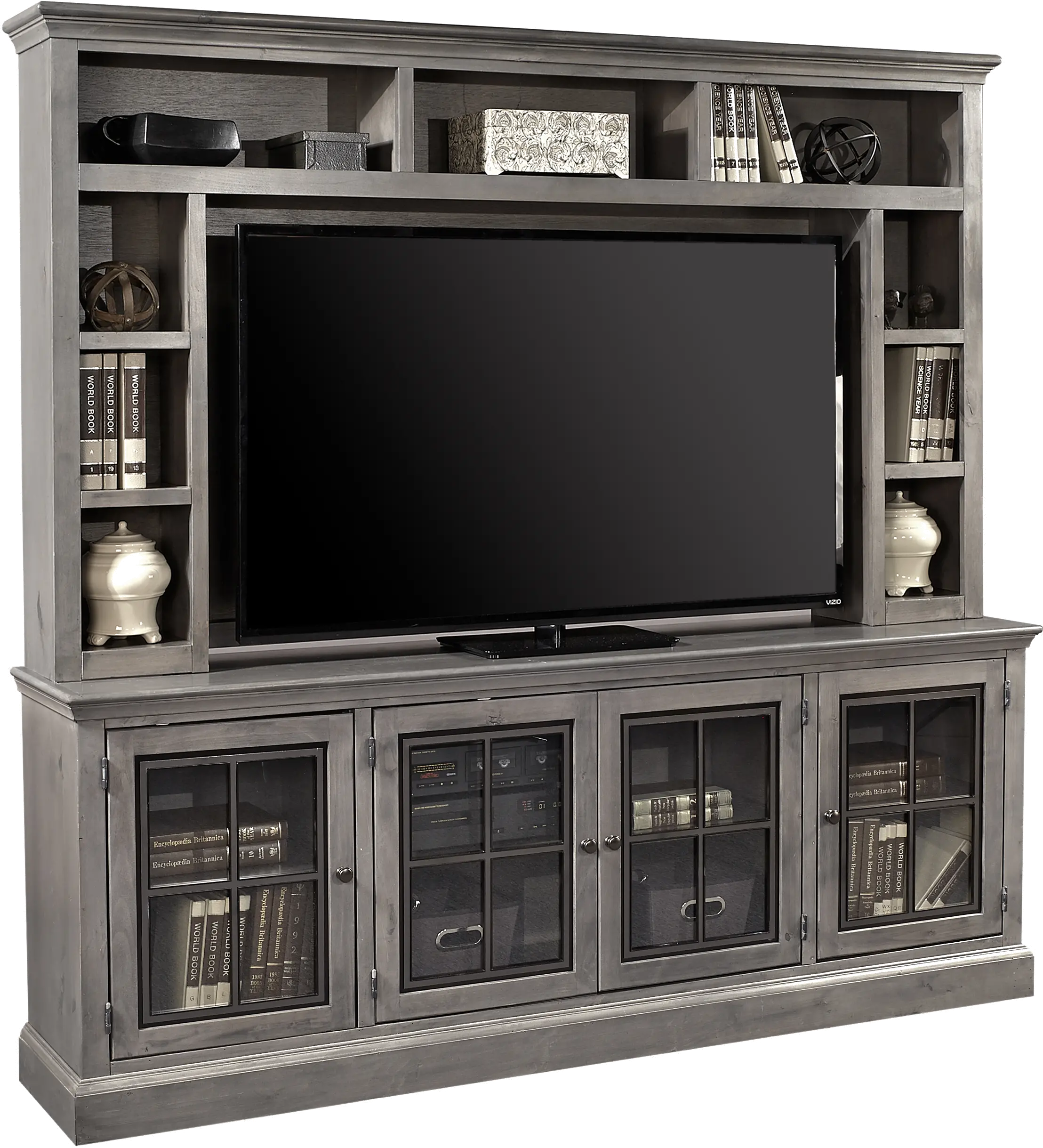 Rustic Gray 2 Piece Modern Entertainment Center - Churchill-2