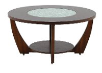 Modern Brown Round Coffee Table - Rafael-3