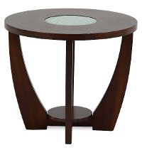 Modern Brown Round End Table - Rafael
