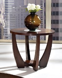 Modern Brown Round End Table - Rafael-2