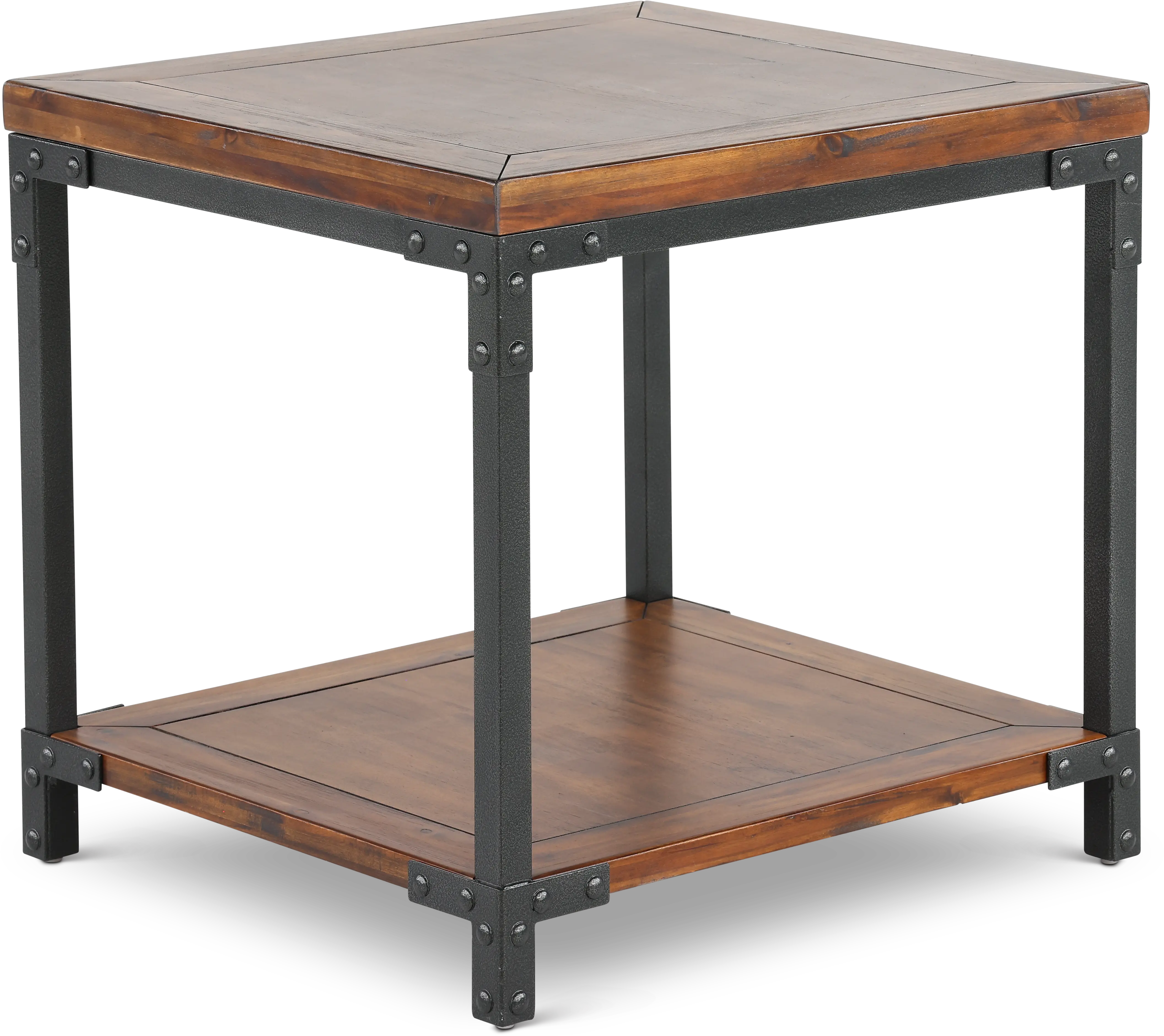 Lantana Industrial Honey Brown End Table-1