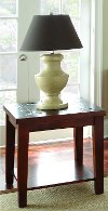 Transitional Slate Top Brown End Table - Davenport