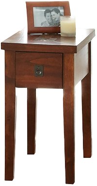 Slate Top Brown Chair Side End Table - Davenport