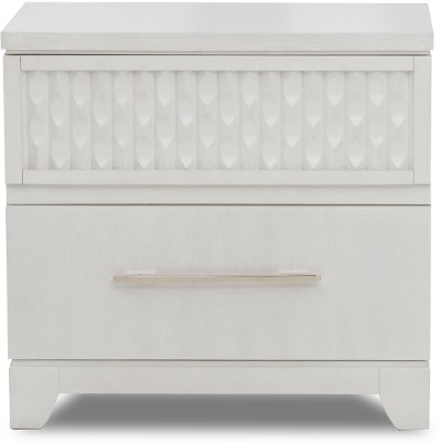 Contemporary White Nightstand - Utopia