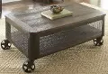 Barrow Industrial Brown Lift Top Coffee Table with Wheels