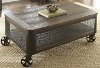 Modern Brown Lift Top Coffee Table with Wheels - Barrow