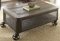 Modern Brown Lift Top Coffee Table with Wheels - Barrow