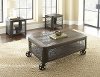 Modern Brown Lift Top Coffee Table with Wheels - Barrow-4