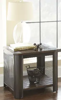 Barrow Industrial Brown End Table