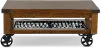 Hailee Rustic Brown Coffee Table with Wheels