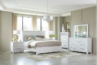 Contemporary White 4 Piece Queen Bedroom Set - Utopia