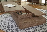 Rustic Brown Lift Top Coffee Table with Storage - Slade-4