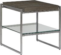 Smoked Pine Modern End Table - Thiago
