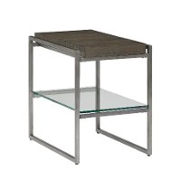 Smoked Pine Modern Small End Table - Thiago