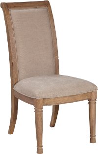 Rustic Oak Upholstered Dining Chair - Austin