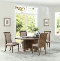White Oak 5 Piece Round Dining Set - Austin