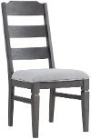 Clearance Pewter Brown Ladder Back Upholstered Dining Chair - Foundry