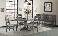 Pewter 5 Piece Dining Set with Ladder Back Chairs - Foundry